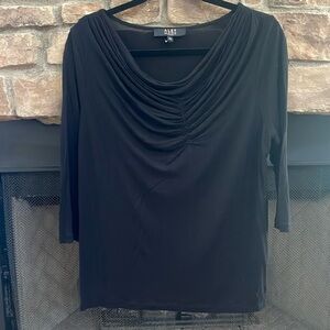 Alex Marie black top with draping neckline. Size is 1X